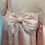 Vintage Pantagis 80s Ombre Peach Pink Bow Satin Party Prom Gown Dress Size 12 Photo 5