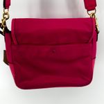 Tory Burch Perry Nylon Crossbody Bag Logo Charm Strap Leather Trim Pink One Size Photo 6