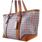 Coach  - Plaid Tote Bag with Tan Accents & Hangtag Photo 8