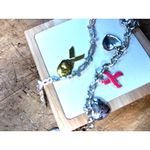 Breast Cancer Awareness Pink Ribbon Jewelry Set W/ Bracelet & Pin Silver & Pink Photo 6