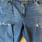 Ellos Womens 22 Jeans High Waisted Raw Hem Plus Size Comfortable Casual Blue Photo 5