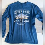 Vintage Navy Blue Estes Park Colorado Long Sleeve Cotton Tee Shirt Sz Medium Photo 6