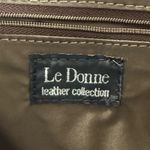 VTG Le Donne Leather Hobo Horse Stamp Dark Brown Leather Crossbody Bag Purse Photo 11
