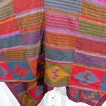 Handmade Millma Bolivia 100% Alpaca Wool Poncho Sweater Medium – Multicolor Geometric Photo 3