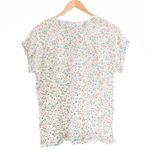 Lucky Brand Top Ivory Peach Floral Cap Sleeve Cottagecore Camp Shirt Size Small Photo 1