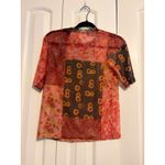 Anthropologie Porridge Clothing Patchwork Floral Mesh Short Sleeve Top Size XS Pink Photo 5