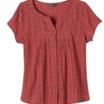 prAna Women’s Red  Lucy Short Sleeve Blouse Photo 0
