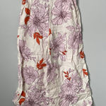 RACHEL Rachel Roy Floral Wide Leg Pants Cream Orange 100% Linen Women's Small Pink Photo 0