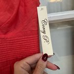 Corey P Red Coral Pleated Fit & Flare Cocktail Dress Lace Embroidered Size 8 NWT Photo 6