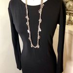 Solid Black Bodycon Sheath Dress Long Sleeve Photo 3