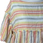Free People  Summer Nights Striped Mini Dress in Yellow Medium With Pockets Photo 4