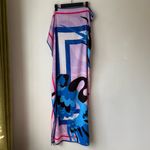 Harlan Vivara Purple Blue Bird Avis Print Multiway Oversized Satin Scarf Photo 7