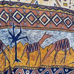 Vintage 80s Tribal Boho Tank Tunic Bila Slit Sides Southwestern Hippie Medium Brown Photo 5