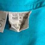 Vintage 90s Embroidered Turquoise Blue Pink Floral Folk Art Cotton Midi Dress Photo 8