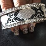 Badgley Mischka New  Faux Snakeskin & Crystals Cuff Photo 2