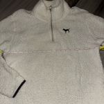 PINK - Victoria's Secret Victorias Secret PINK Cream Sherpa Sweatshirt Pullover Size Women’s Medium Photo 5