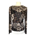Classiques Entier Classique Entier Black Beige Baroque Floral Lace Long Sleeve Top Women's Size XL Photo 3