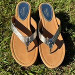 Coach Jorgina Tan and Silver Wedge Sandals Size 10 Photo 1