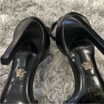 Versace Black and Orange Fiore Paillettes Leather Sandals 35 Photo 8