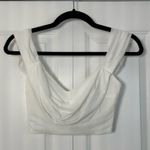 Hello Molly Women’s White Draped Crop Top Size 2 Photo 0