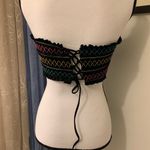 Island Soul  Black Embroidered Bandeau Swim Top Photo 4