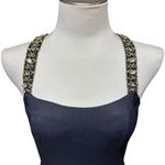 Gunne Sax Jessica McClintock Jeweled Mini Dress Black Gold Rhinestone 7/8 Photo 0