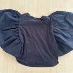 ZARA Black Ruffle Sleeve Crop Top Photo 9