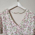 ZARA NWT  Top BlouseWomens Size M Floral Wrap Ruffle‎ Sleeve Open Back Photo 7