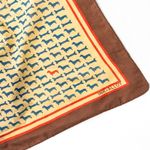 Ink + Alloy Olivia Square Scarf Dachshund Dog Print Brown Red Cream Photo 1