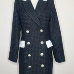 Alexia Admor  Diana Double Breasted Tweed‎ Blazer Mini Dress Pearl Button Sz 4 Photo 0