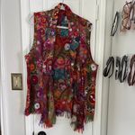 ANU floral wool fringe vest Pink Size XL Photo 5