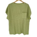 Heyson Open Knit Sweater in Light Sage size 1X Cap Sleeves Pocket NWT Green Photo 2
