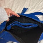 Blue Suede Women's boho crossbody Bag purse large Photo 3