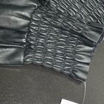 Avec Les Filles NWT Faux Leather Black Crop Top Smocked Puffy Balloon Sleeves M Photo 8