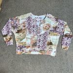 Anthropologie  Pilcro Floral Patchwork Notched V-Neck Pullover Purple Medium Photo 4