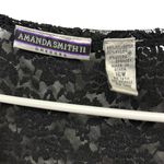 Amanda Smith Black Lace Open Front Cardigan Coverup 3 Quarter Sleeve Womens 16W Photo 6