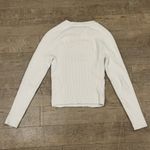 Abercrombie & Fitch  white ribbed crew neck collarbone cutout sweater Size Small Photo 4