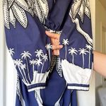 Johanna Ortiz Holistic Jungle Embroidered Midi Dress Navy Ecru 2 EUC Blue Photo 3