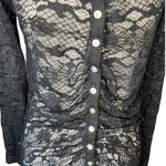 Forever 21 Y2K black Sheer Lace Long Sleeve Button-Up Top sexy whimsigoth Photo 6