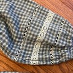 American Eagle  green plaid smocked bust long sleeve dress small Photo 8