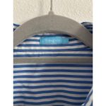 J. McLaughlin  Sloane Button Down Top Womens Large Blue White Stripe Preppy Photo 3