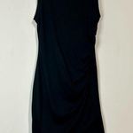 Leith Women’s Tank Ruched Side Faux Wrap Bodycon Midi Dress Black Small FLAW Photo 0