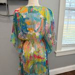 SOL & MER Embellished Crochet Sheer Swim‎ Cover Up Size Small/Medium Green Photo 3