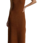 RHYTHM Evermore Small Orange Rust Maxi Crochhet Knit Tank Dress Sundress Photo 0