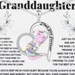 To My Granddaughter Silver Necklace with Card Photo 1