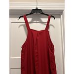 Women's Bib Overalls Sleeveless Loose Wide Leg Jumpsuits Rompers Pockets Size XL Red Photo 5