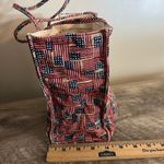 Longaberger Vintage  Homestead Cloth Tote Bag Flag Print Patriotic Photo 7