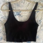 For Love & Lemons Pointelle Knit Crop Top Black Flower Ribbed Bow Coquette Photo 4
