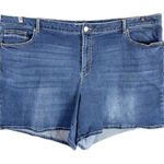 Cato Plus Size 28W Denim Shorts Rhinestone Medallion Blue High Rise 6 Inch 1030 Photo 0