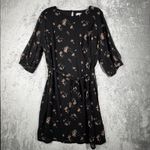 Ava & Viv  Dress‎ Womens 1X Black Pink Floral Flowers Dark Floral Feminine Preppy Photo 2